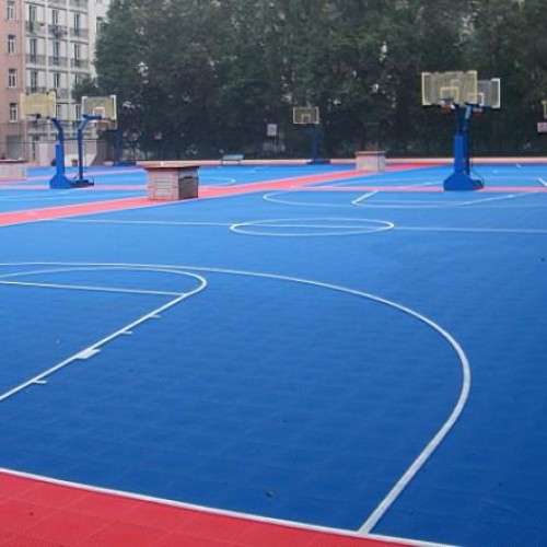 Outdoor interlocking basketball court flooring